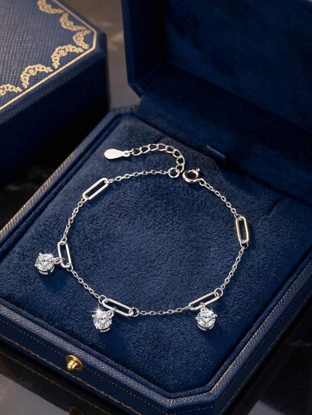 Moissanite 1.5 CT Charm Bracelet